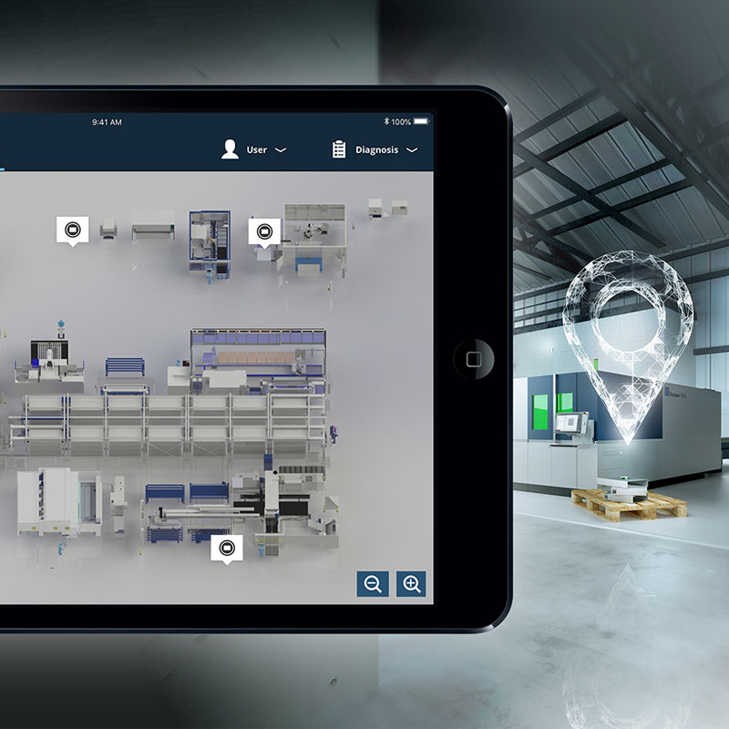 TRUMPF Track&Trace Anwendung auf dem IPad
